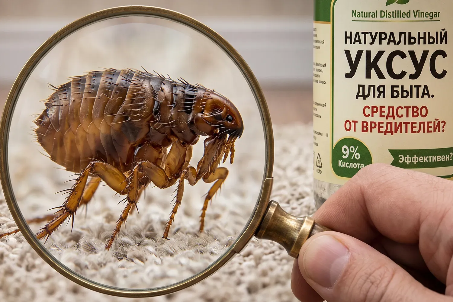 Уксус от блох в квартире: помогает ли народное средство?