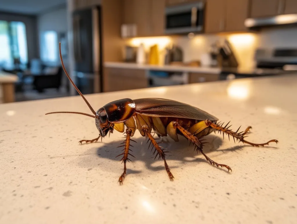 Таракан в доме на кухонном столе
