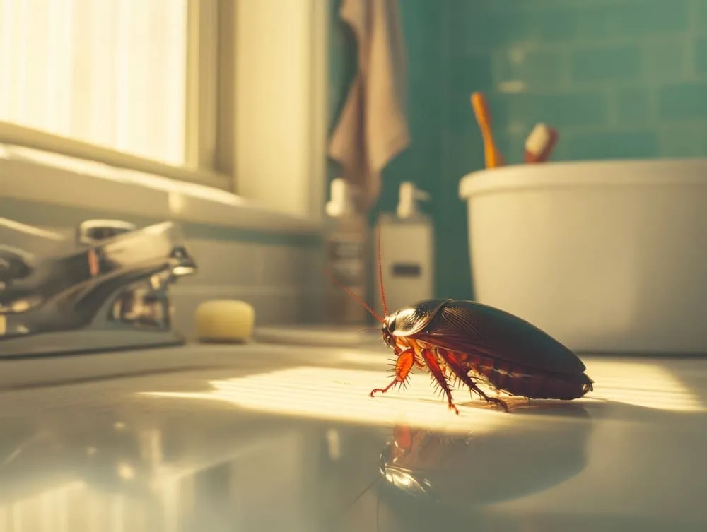 Таракан в ванной комнате