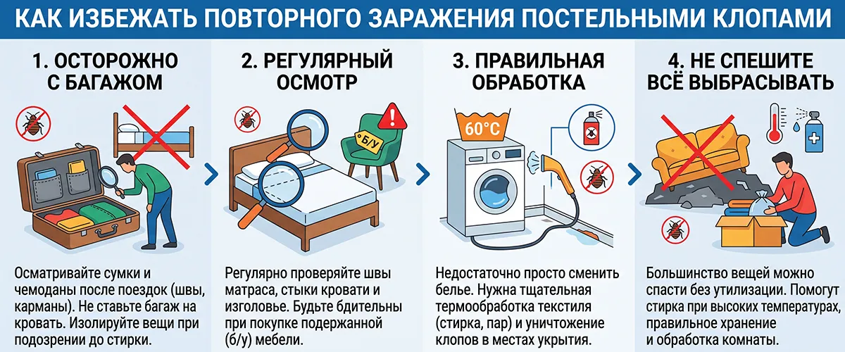 Как избежать повторного заражения клопами